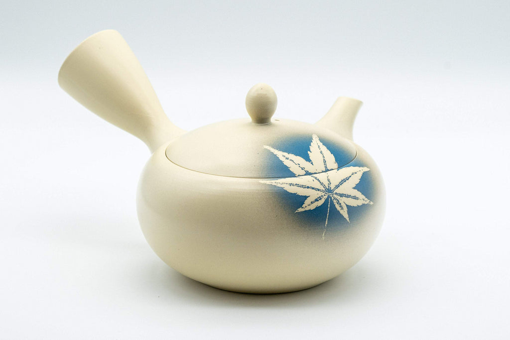 Japanese Kyusu - 高資窯 Ivory Momiji Takasuke Tokoname-yaki Debeso Teapot - 260ml