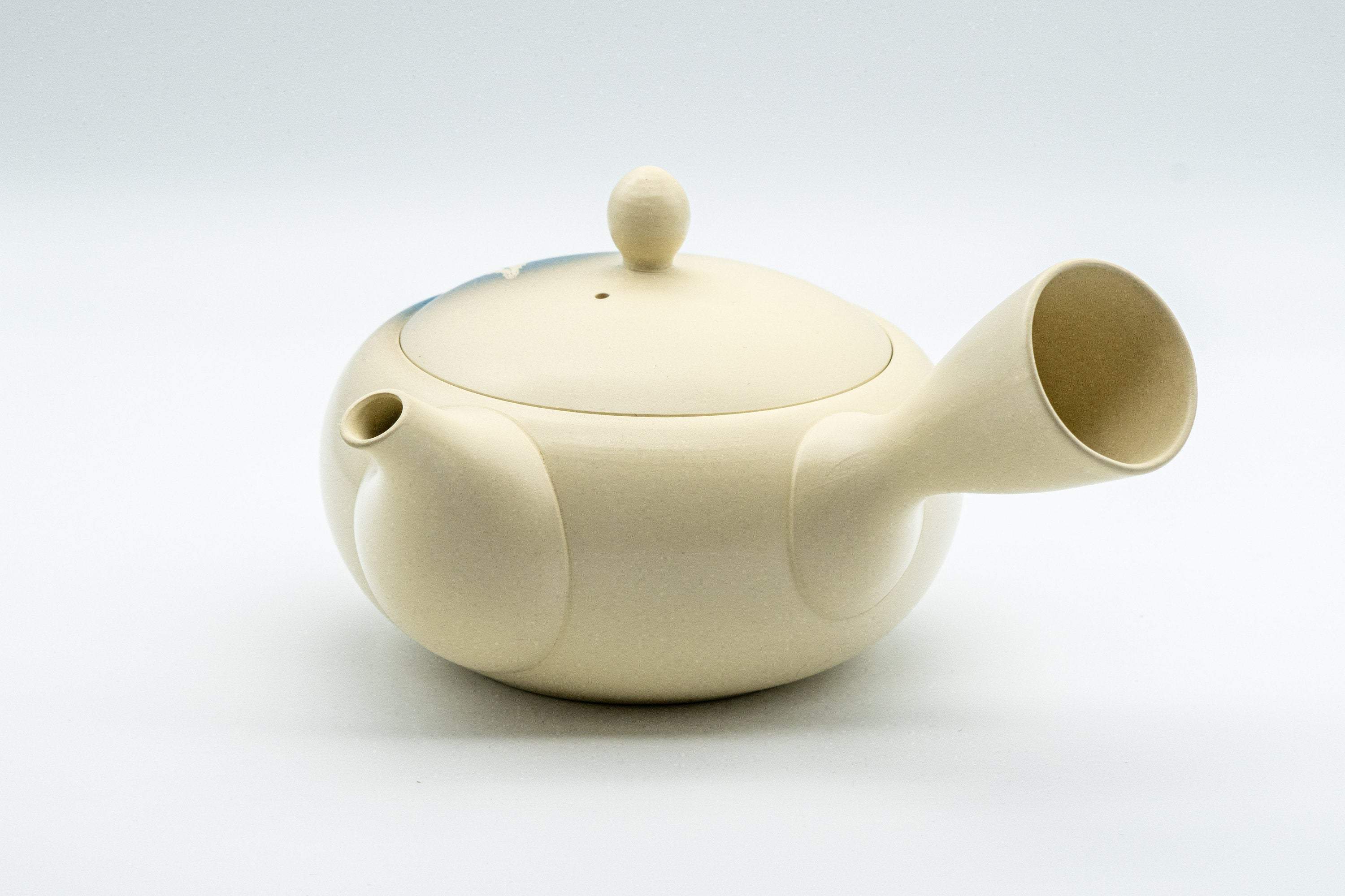 Japanese Kyusu - 高資窯 Ivory Momiji Takasuke Tokoname-yaki Debeso Teapot - 260ml