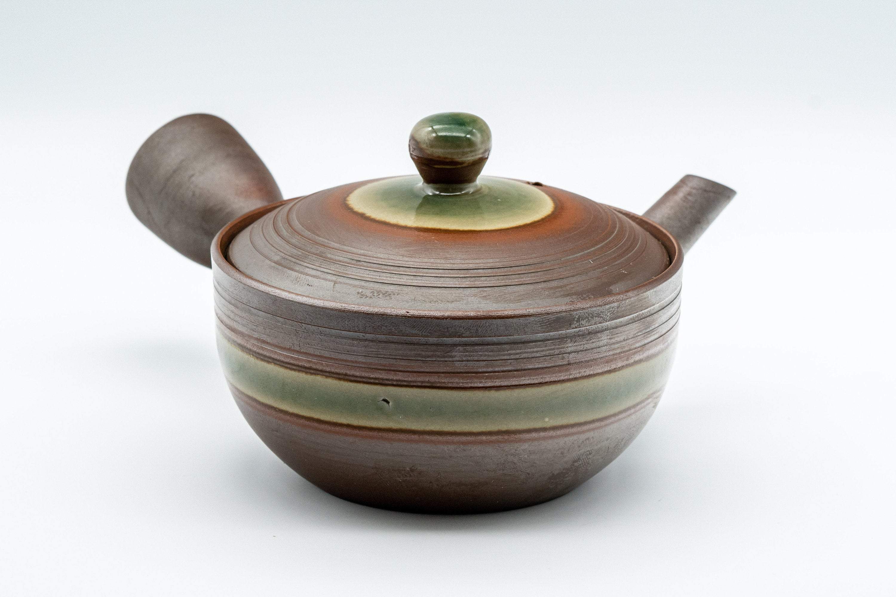 Japanese Kyusu - 童山 Ash Green Glazed Banko-yaki Teapot - 230ml