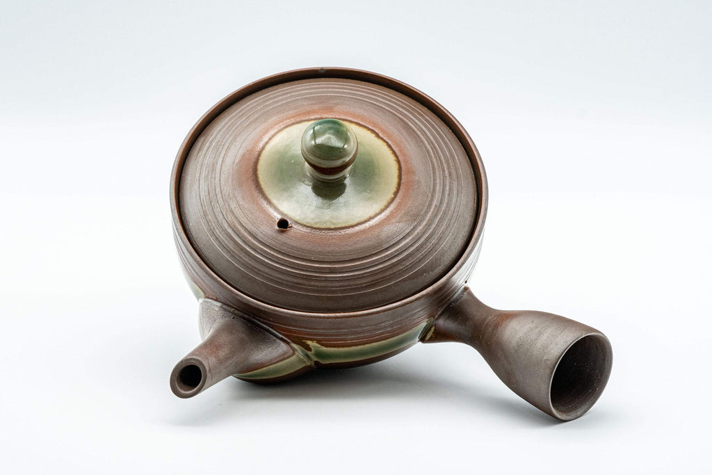 Japanese Kyusu - 童山 Ash Green Glazed Banko-yaki Teapot - 230ml