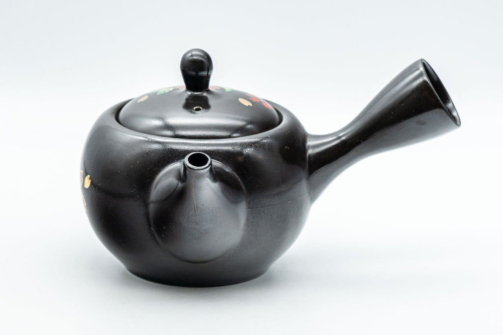 Japanese Kyusu - Sakura Black Kurodei Tokoname-yaki Teapot - 350ml