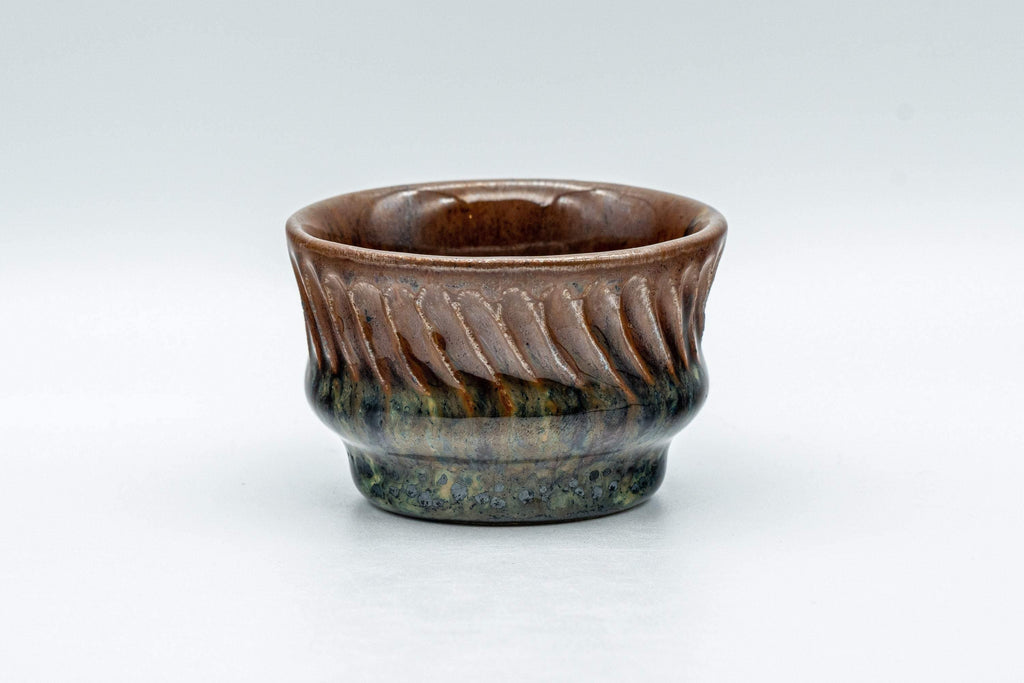 Japanese Teacup - Groovy Multicoloured-Glazed Guinomi - 50ml