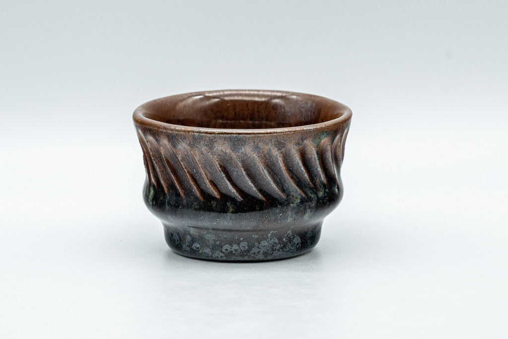 Japanese Teacup - Groovy Multicoloured-Glazed Guinomi - 50ml