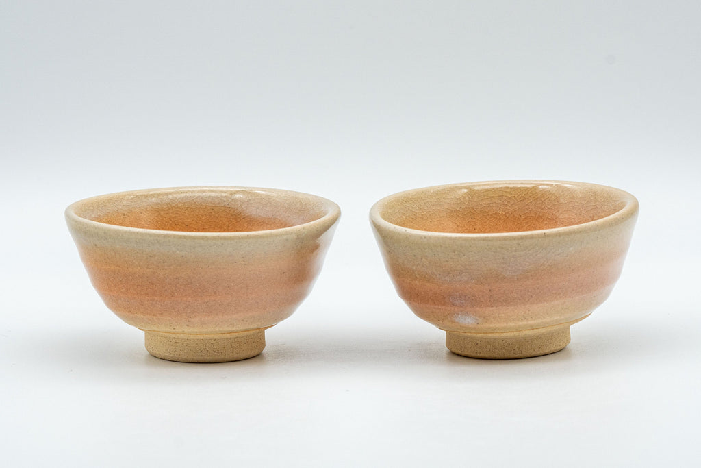 Japanese Teacups - Pair of Hagi-yaki Guinomi - 40ml