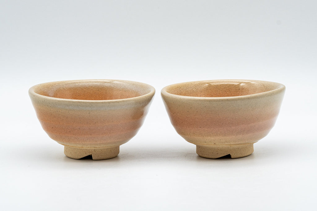 Japanese Teacups - Pair of Hagi-yaki Guinomi - 40ml