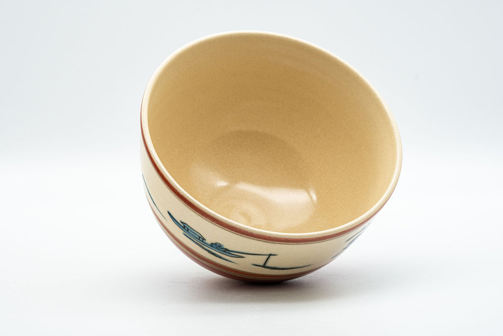 Japanese Matcha Bowl - 瑞雲 Zuiun Wan-nari Kyo-yaki Chawan - 450ml