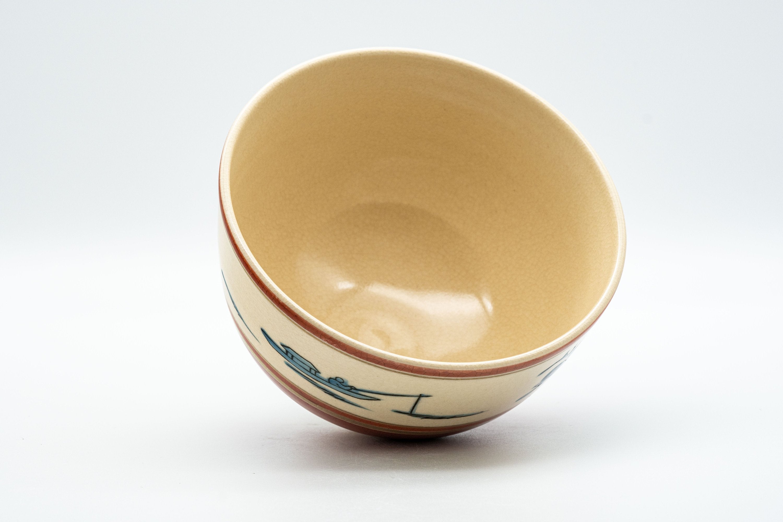 Japanese Matcha Bowl - 瑞雲 Zuiun Wan-nari Kyo-yaki Chawan - 450ml