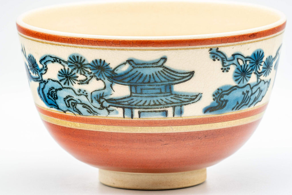 Japanese Matcha Bowl - 瑞雲 Zuiun Wan-nari Kyo-yaki Chawan - 450ml