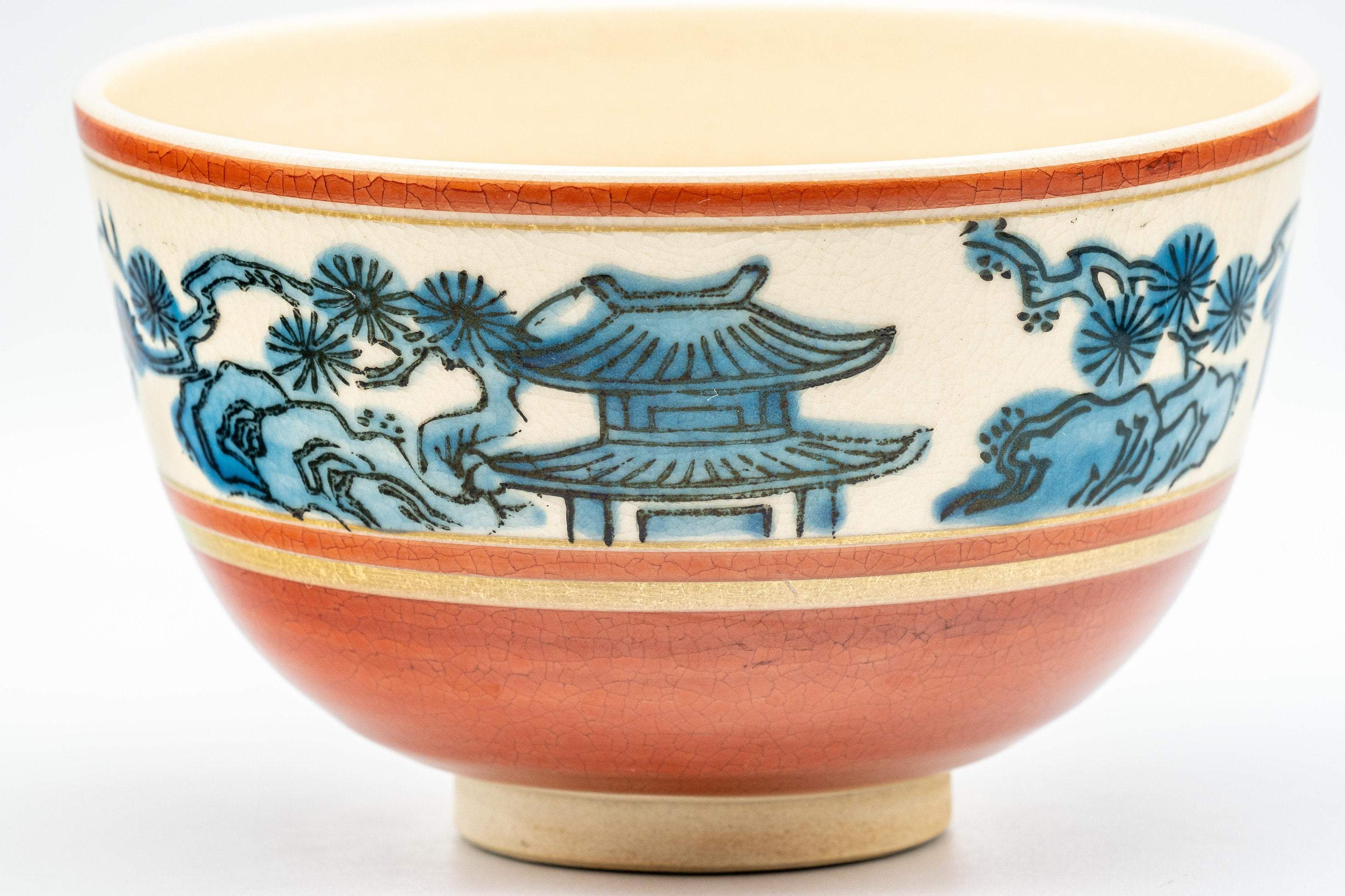 Japanese Matcha Bowl - 瑞雲 Zuiun Wan-nari Kyo-yaki Chawan - 450ml