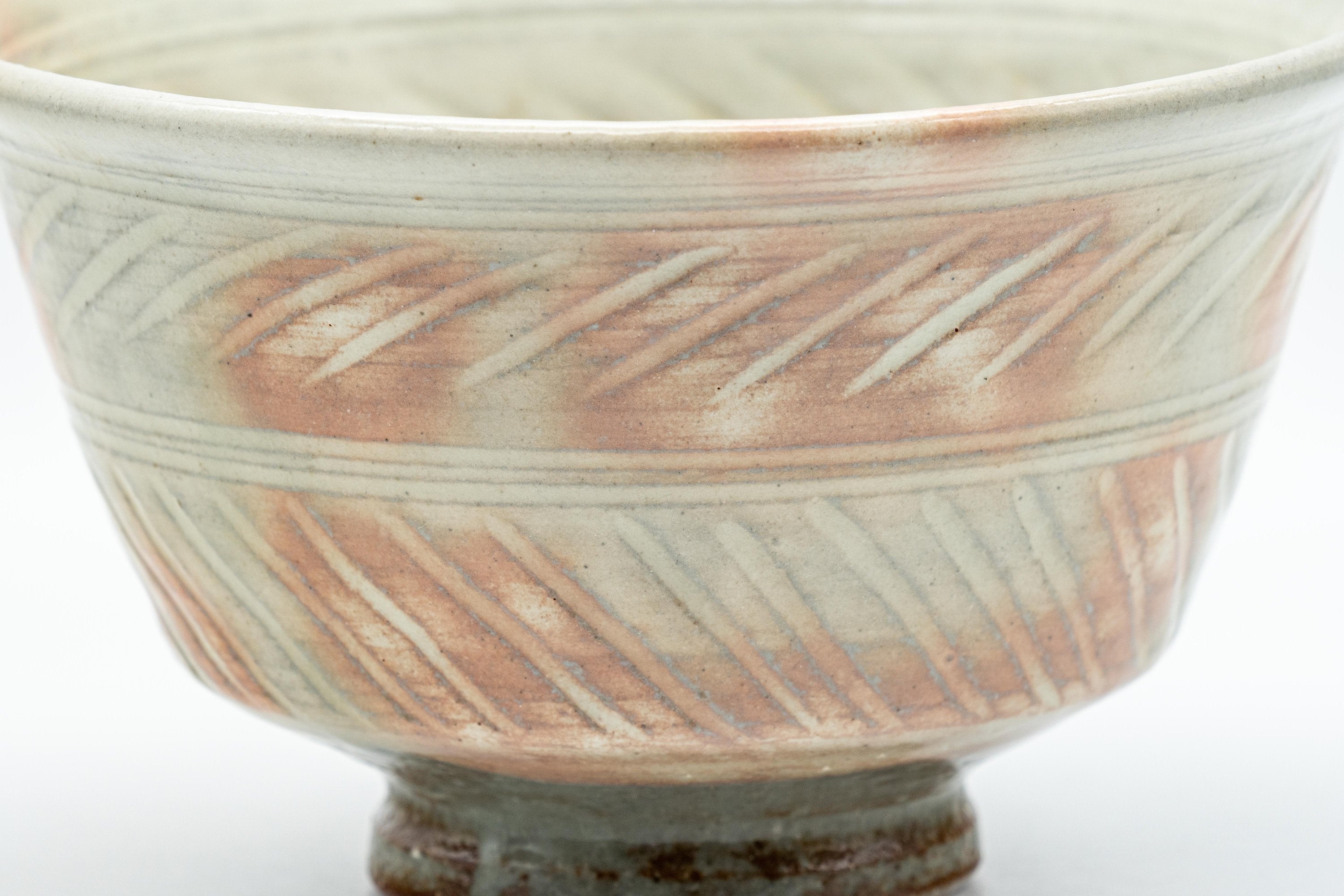 Japanese Matcha Bowl - Gohonte Hatazori-gata Kyo-yaki Chawan - 350ml