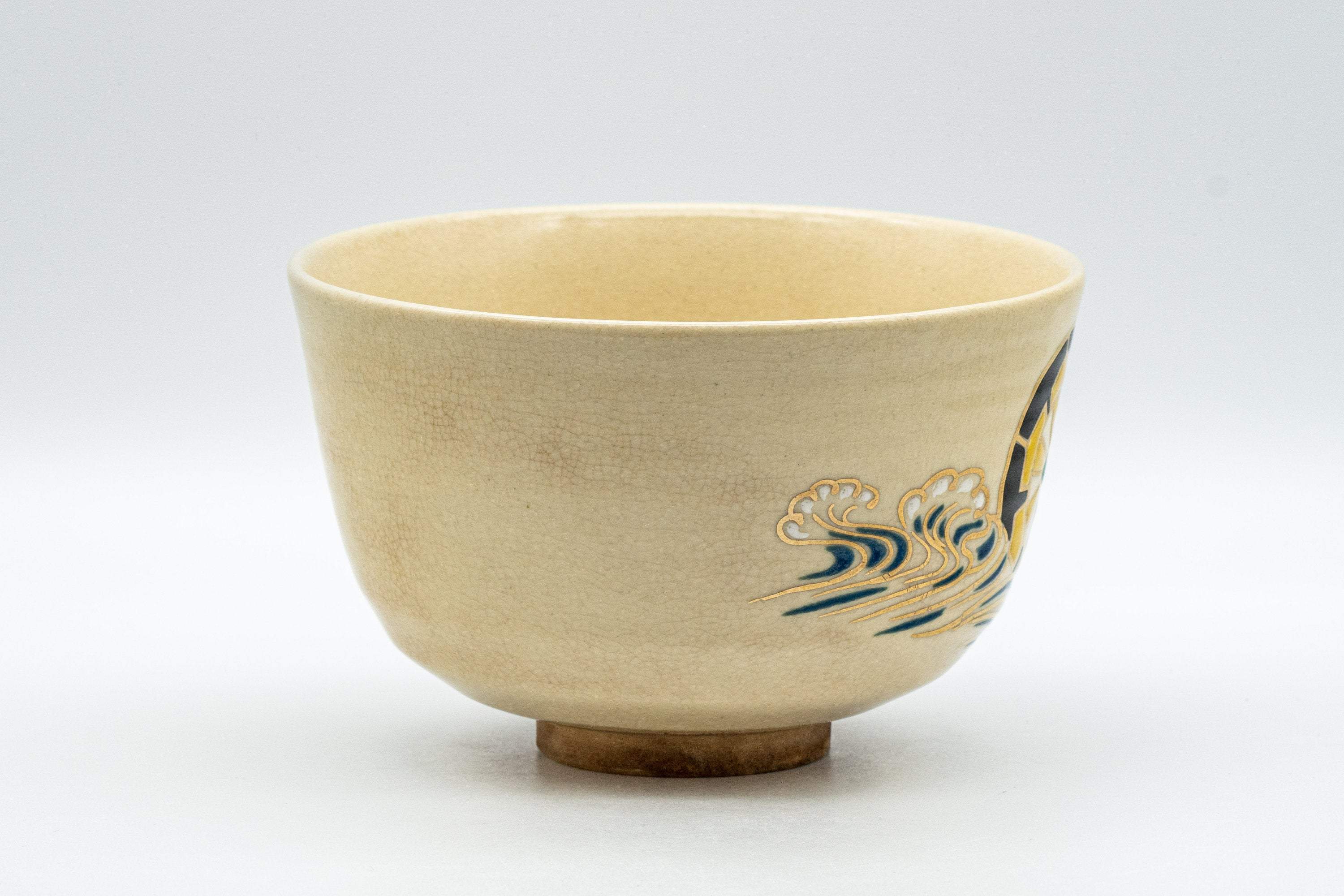 Japanese Matcha Bowl - 加藤昌山 Kato Masayama 源平窯 Ginpei Kiln Wan-nari Kyo-yaki Chawan - 400ml
