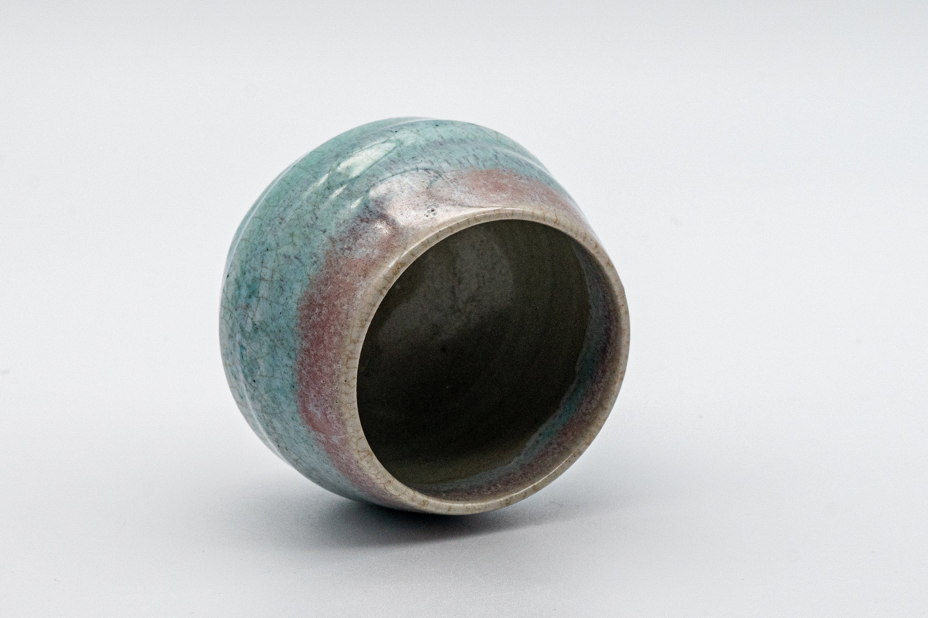 Japanese Teacup - Turquoise Obori Soma-yaki Guinomi - 55ml