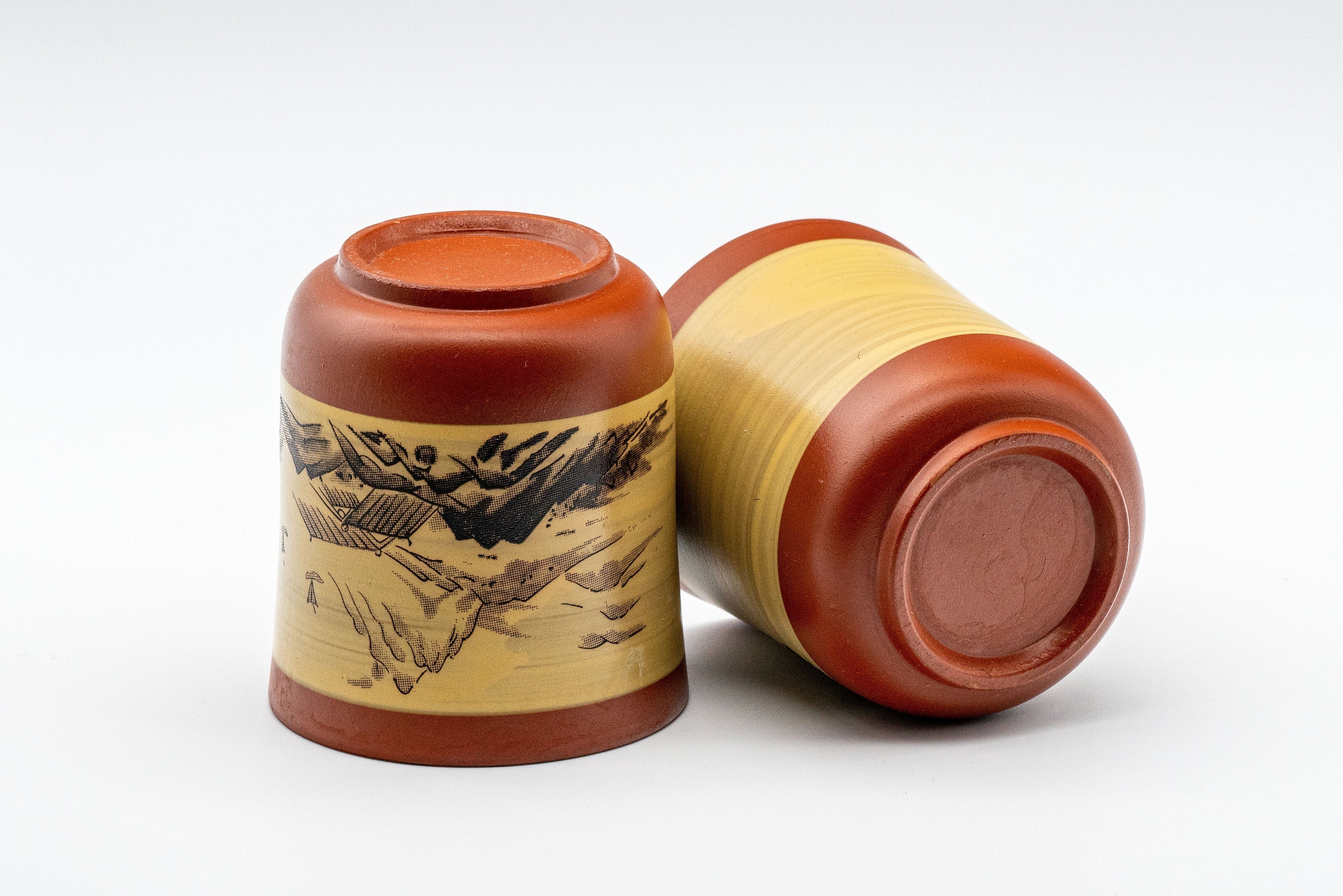 Japanese Teacup Pair - Two Tokoname-yaki yunomi - 125ml