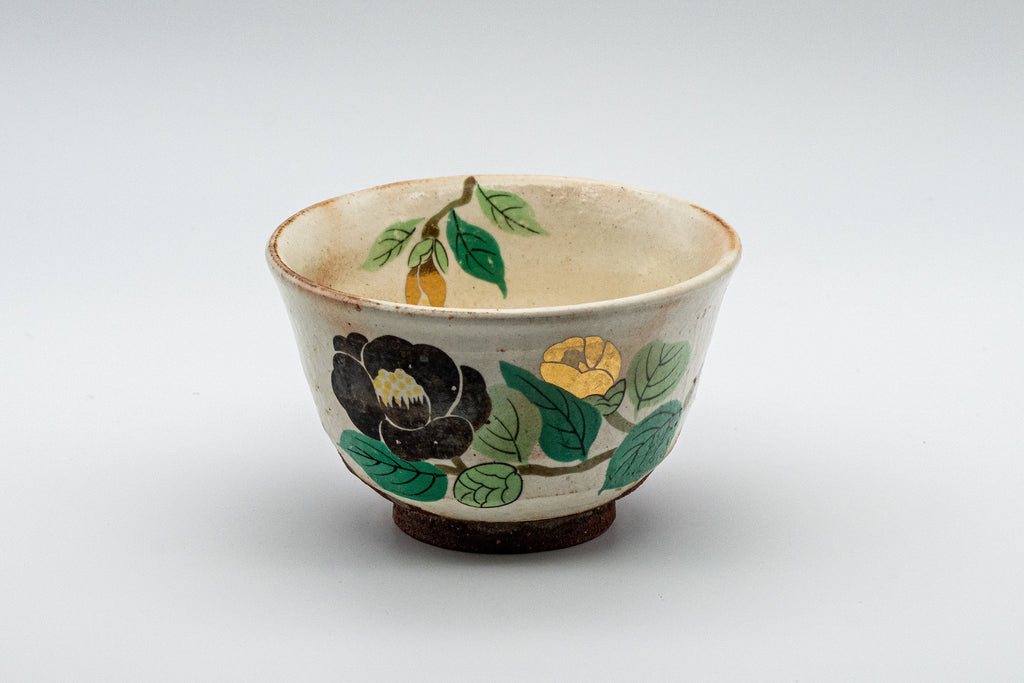 Japanese Teacup - Floral Stoneware Yunomi - 160ml