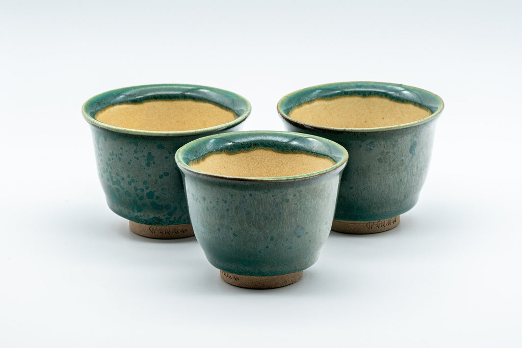 Japanese Teacup - Green Yuteki Glazed Koishiwara-yaki Yunomi - 90ml
