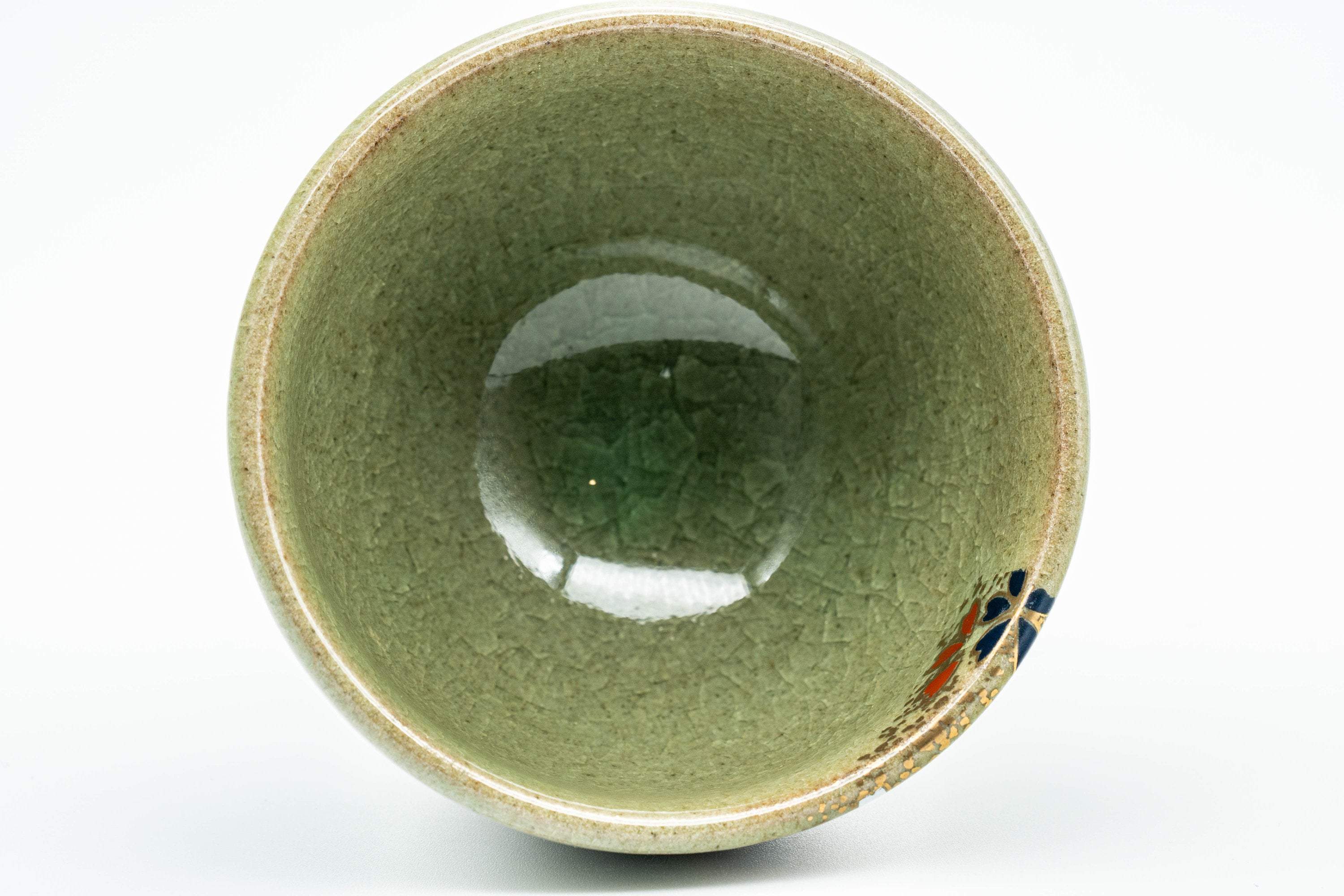 Japanese Teacup - Floral Celadon Sugi-nari Senchawan - 75ml