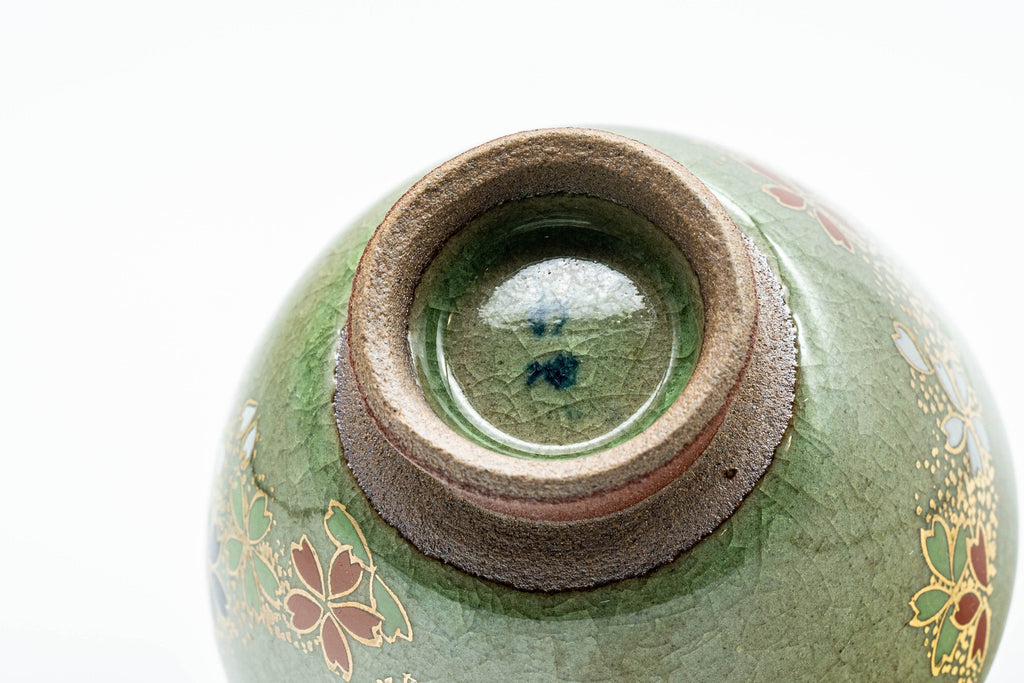 Japanese Teacup - Floral Celadon Sugi-nari Senchawan - 75ml