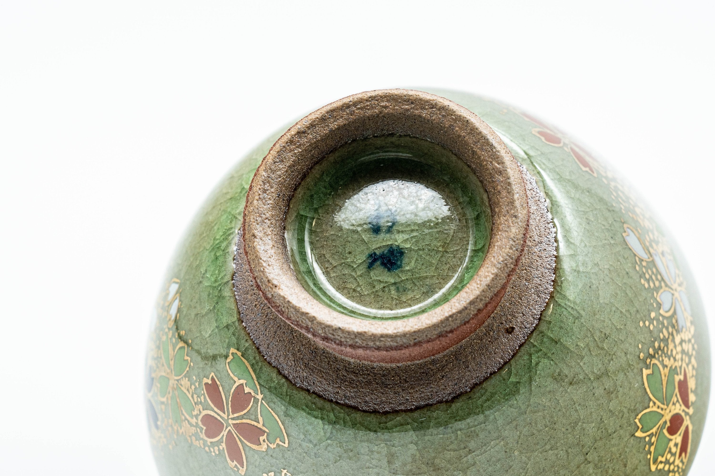 Japanese Teacup - Floral Celadon Sugi-nari Senchawan - 75ml