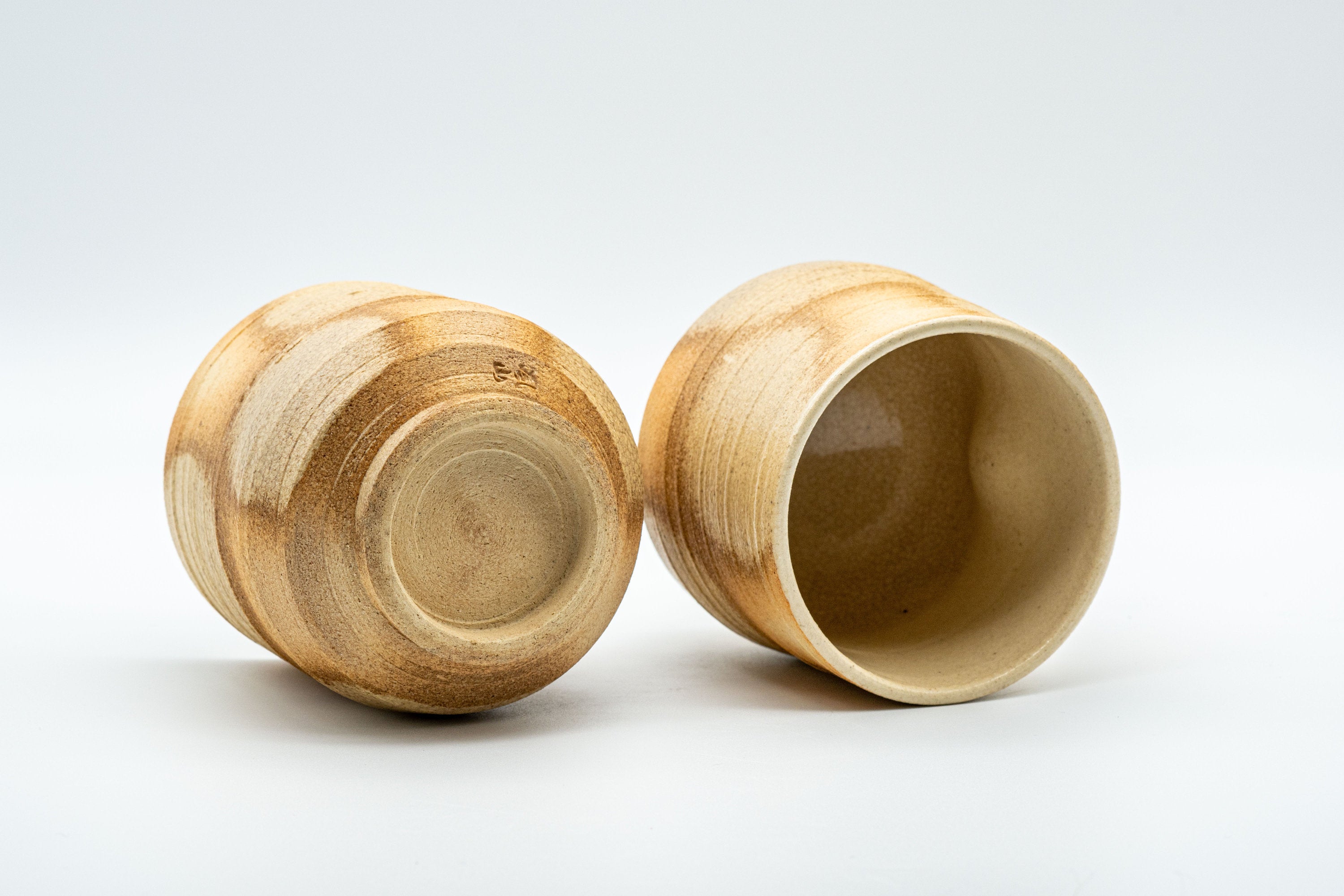 Japanese Teacups - Pair of Giraffe Tsutsu-gata Yunomi - 140ml