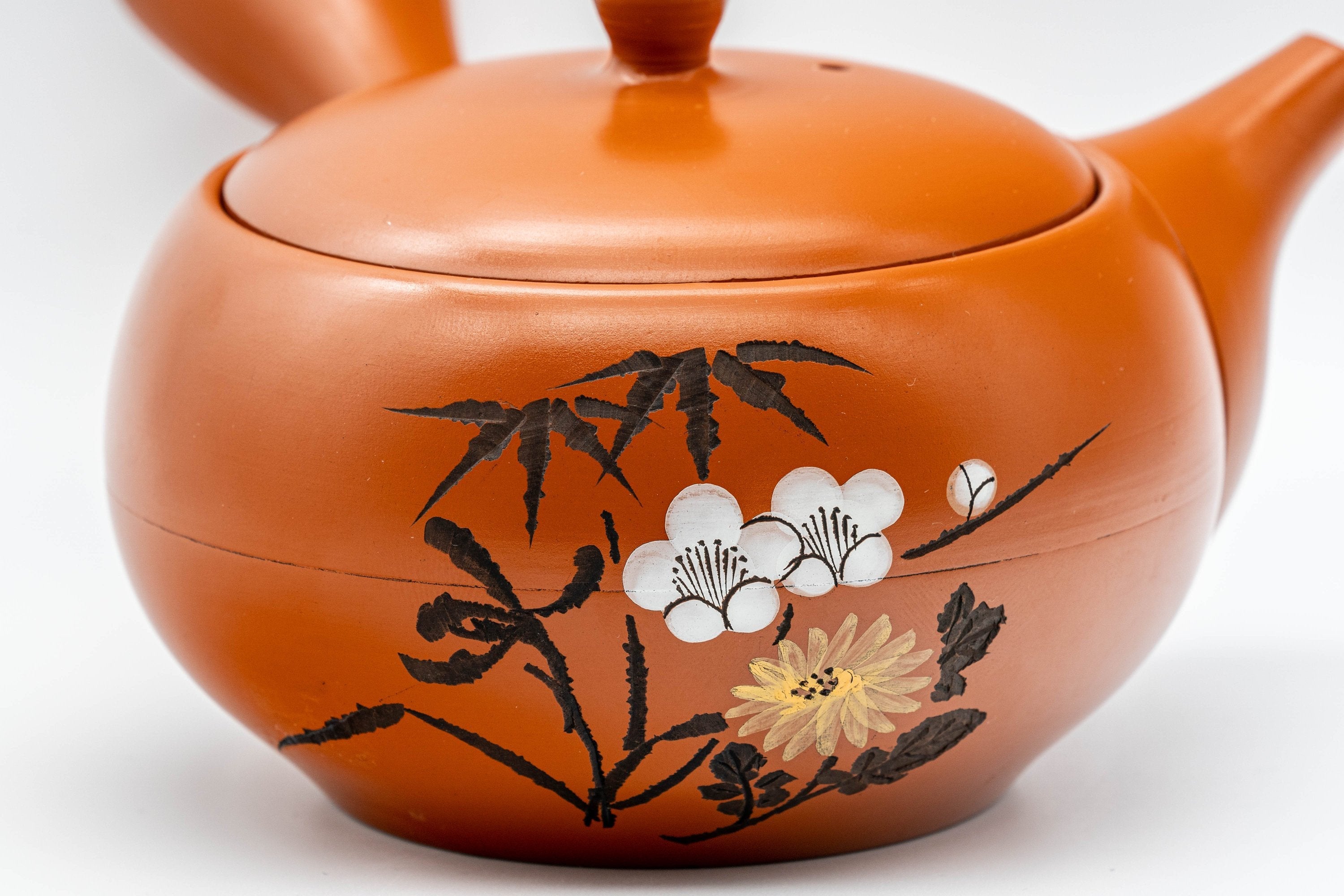 Japanese Kyusu - Bamboo Plum Blossoms Tokoname-yaki Teapot - 350ml