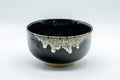 Japanese Matcha Bowl - Jet Black Drip Glazed Wan-nari Chawan - 500ml