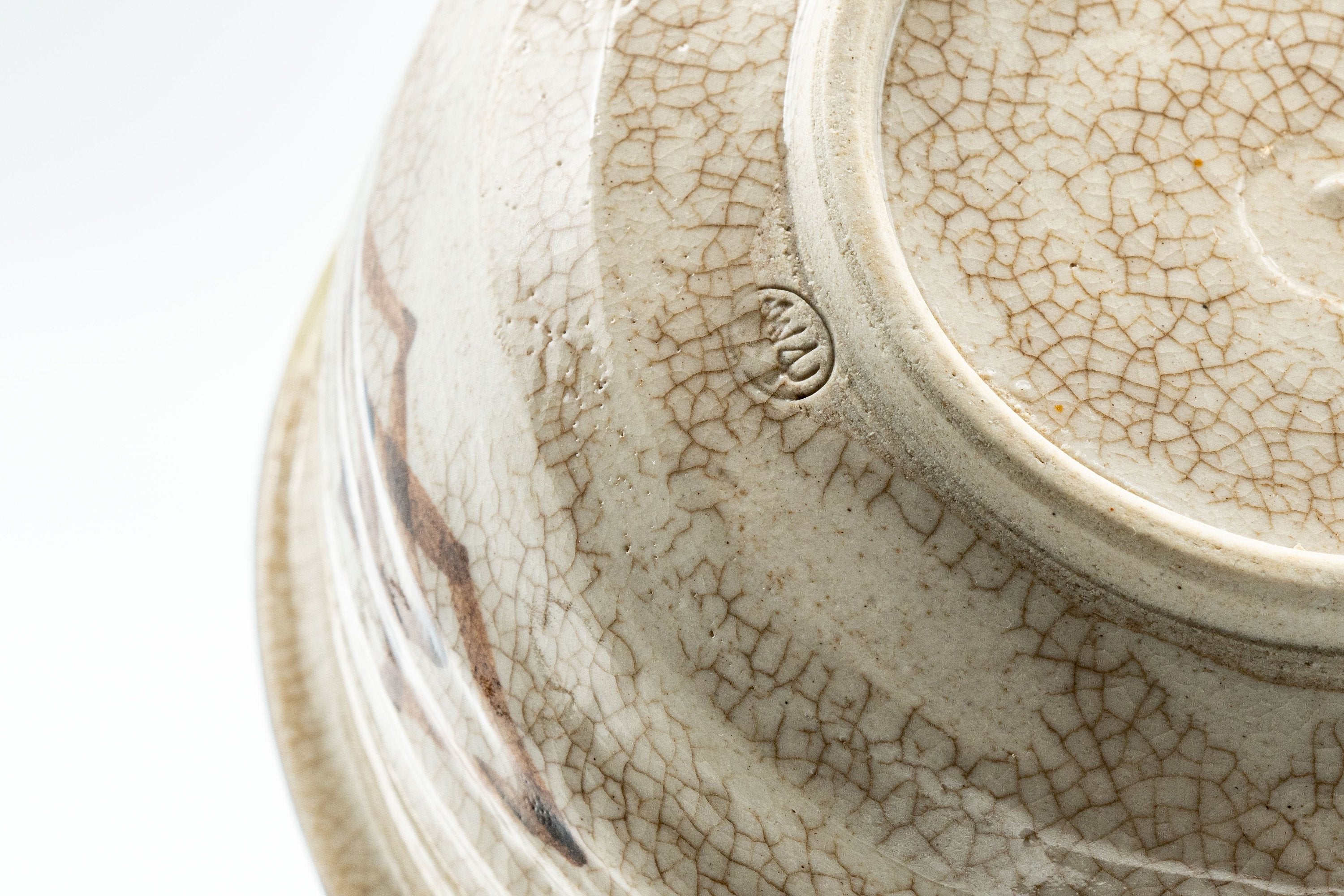 Japanese Kensui - Drip Glazed Oribe-yaki Water Bowl - 600ml