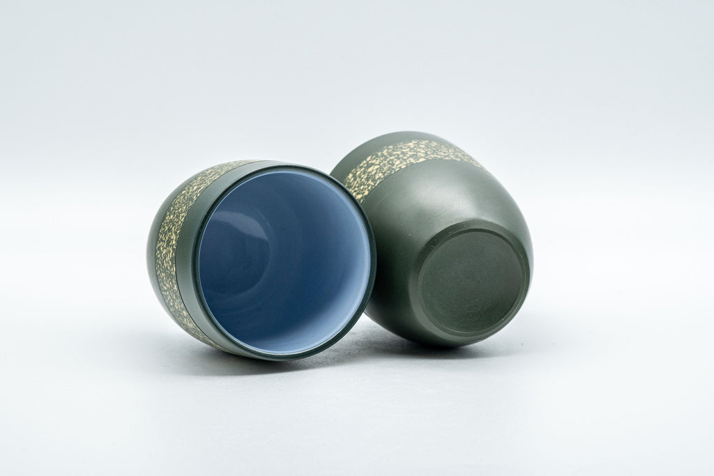 Japanese Teacups - Pair of Green Ryokudei Tokoname-yaki Yunomi - 130ml