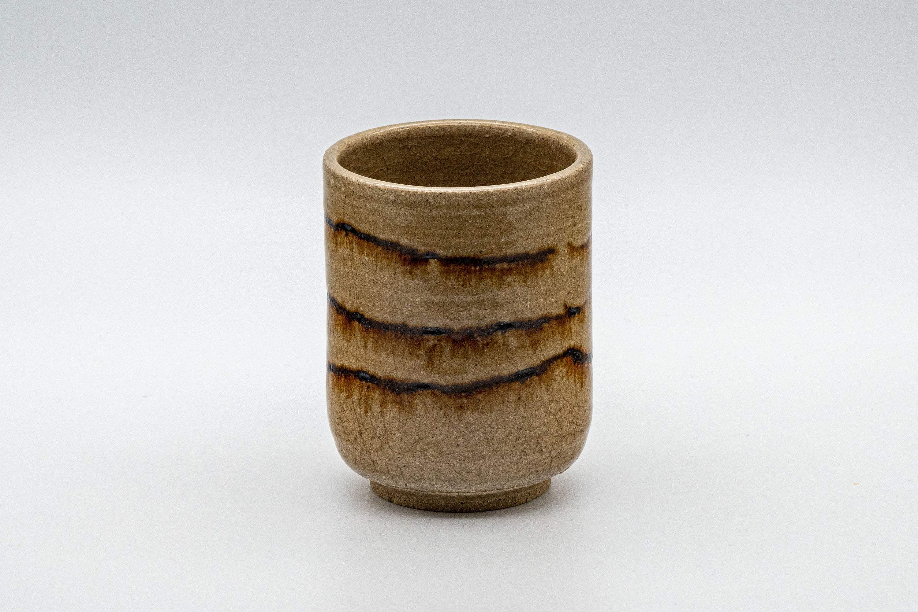 Japanese Teacup - Crazed Glazed Tsutsu-gata Yunomi - 160ml