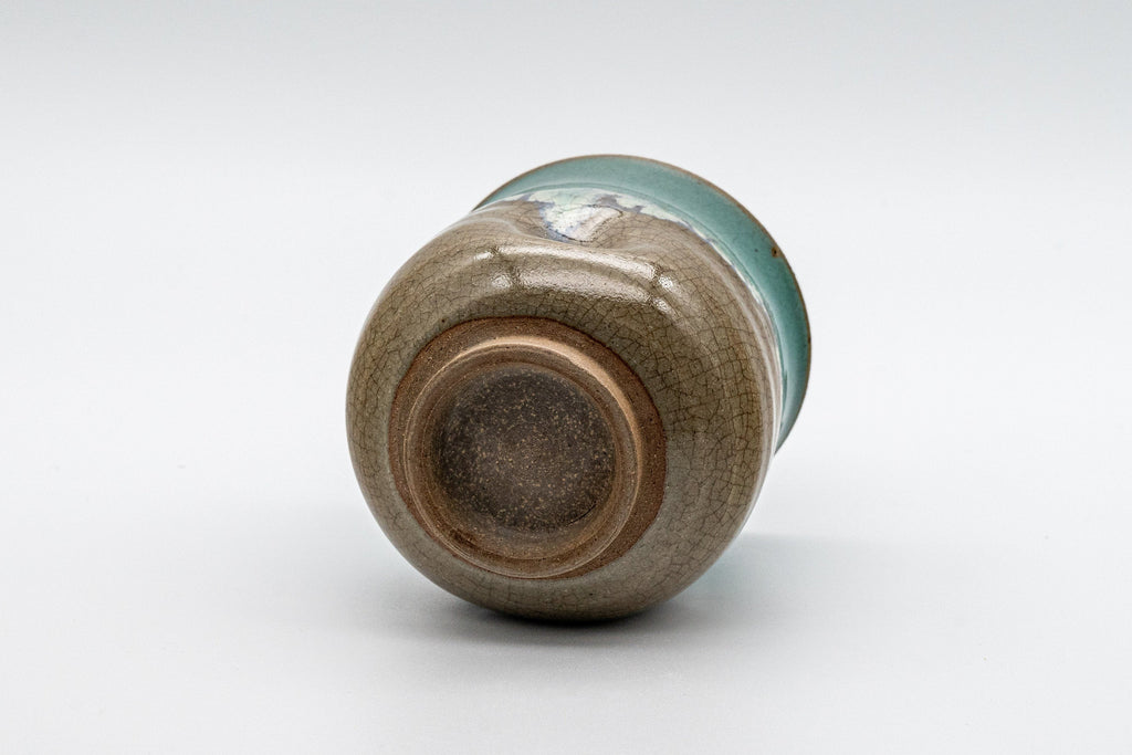 Japanese Teacup - Turquoise Glazed Agano-yaki Dojimari-gata Yunomi - 150ml
