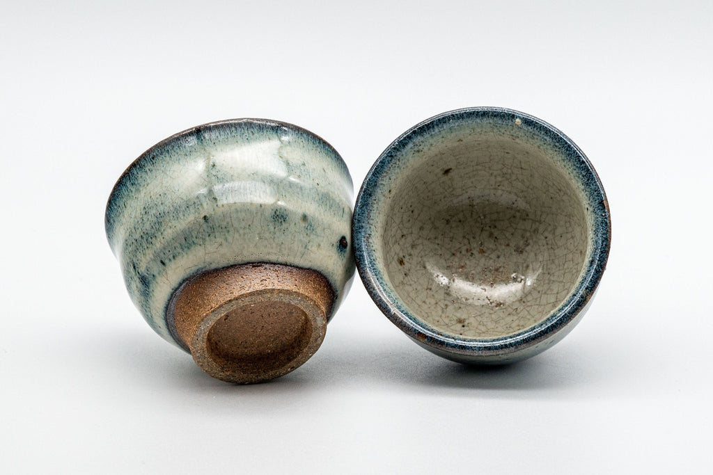 Japanese Teacups - Pair of Crazed Glaze Senchawan - 60ml
