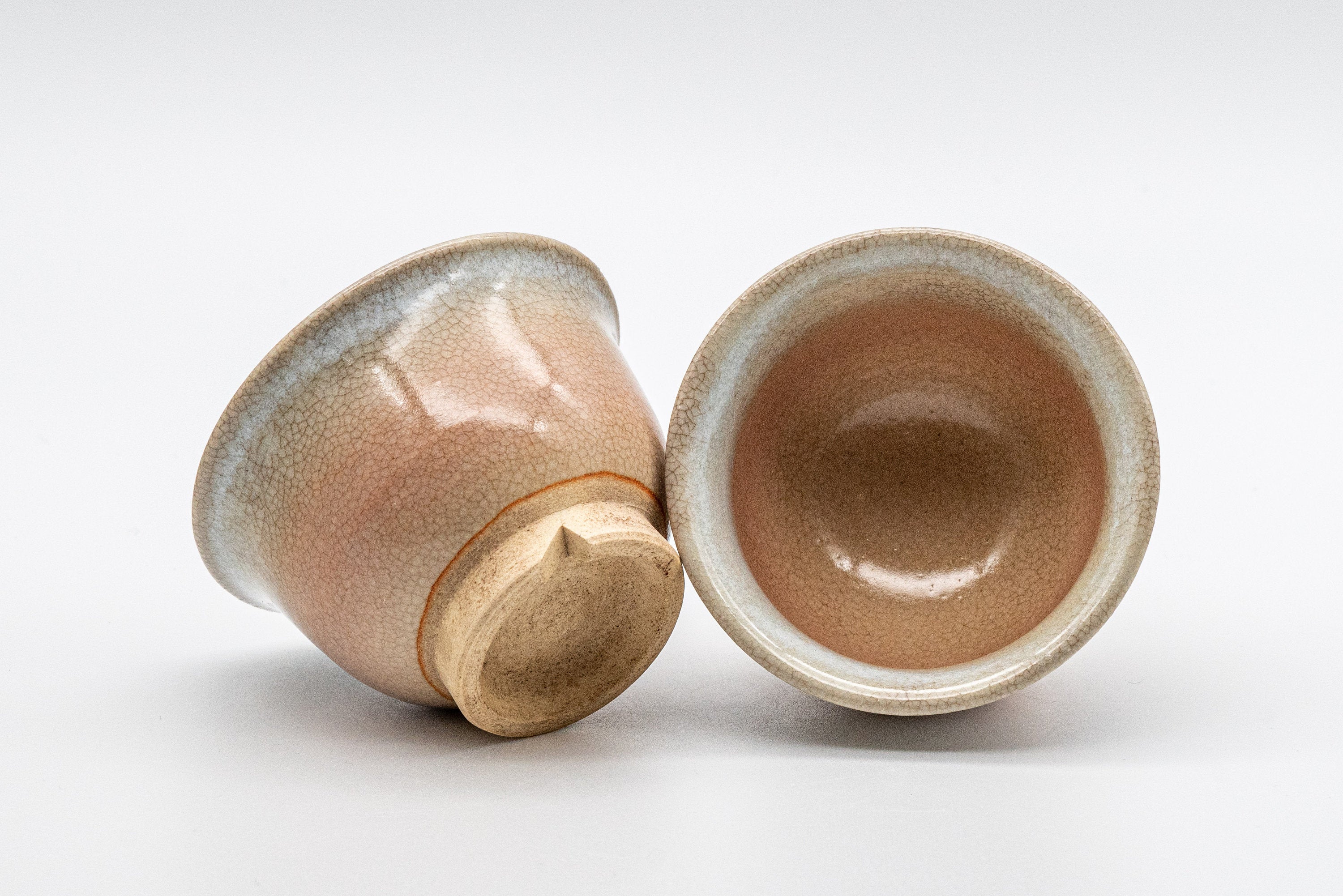 Japanese Teacups - 萩焼 Pair of Hagi-yaki Senchawan - 55ml