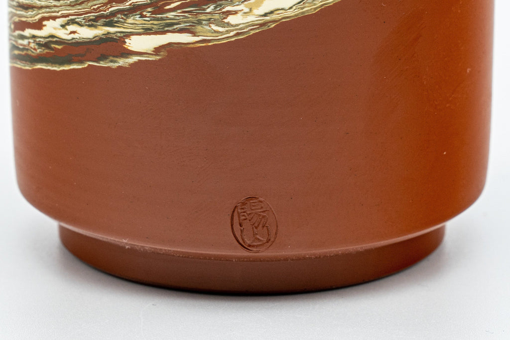 Japanese Teacups - Pair of 陽山 Nerikomi Tsutsu-gata Tokoname-yaki Yunomi - 160ml