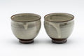 Japanese Teacups - Pair of Cream Glazed Tenmoku-gata Yunomi - 125ml