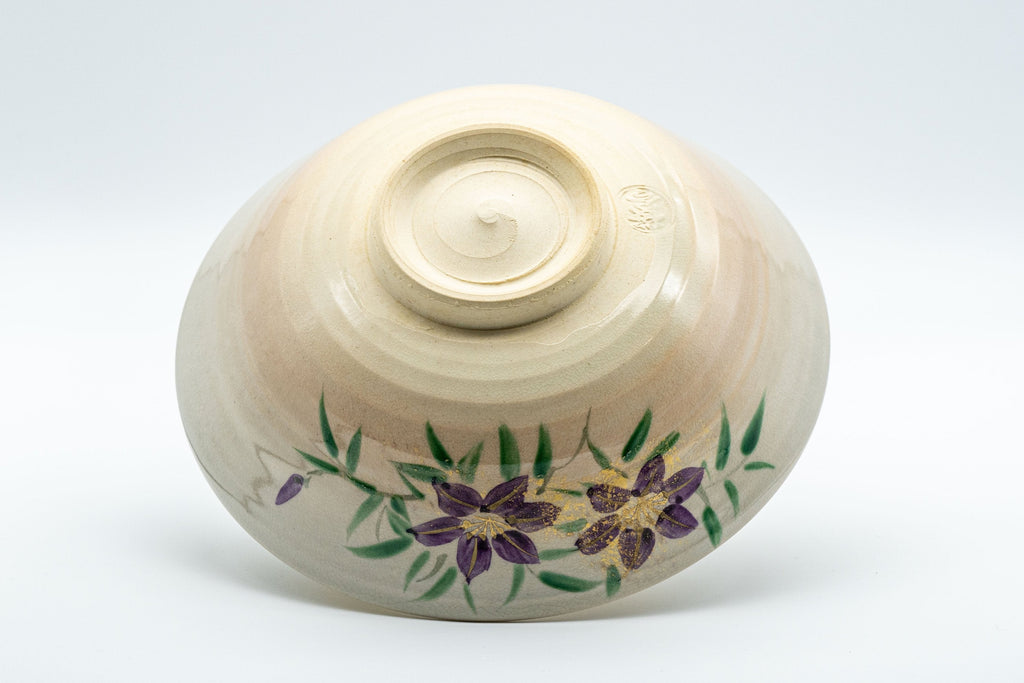 Japanese Matcha Bowl - Floral Hira-gata Summer Chawan - 300ml