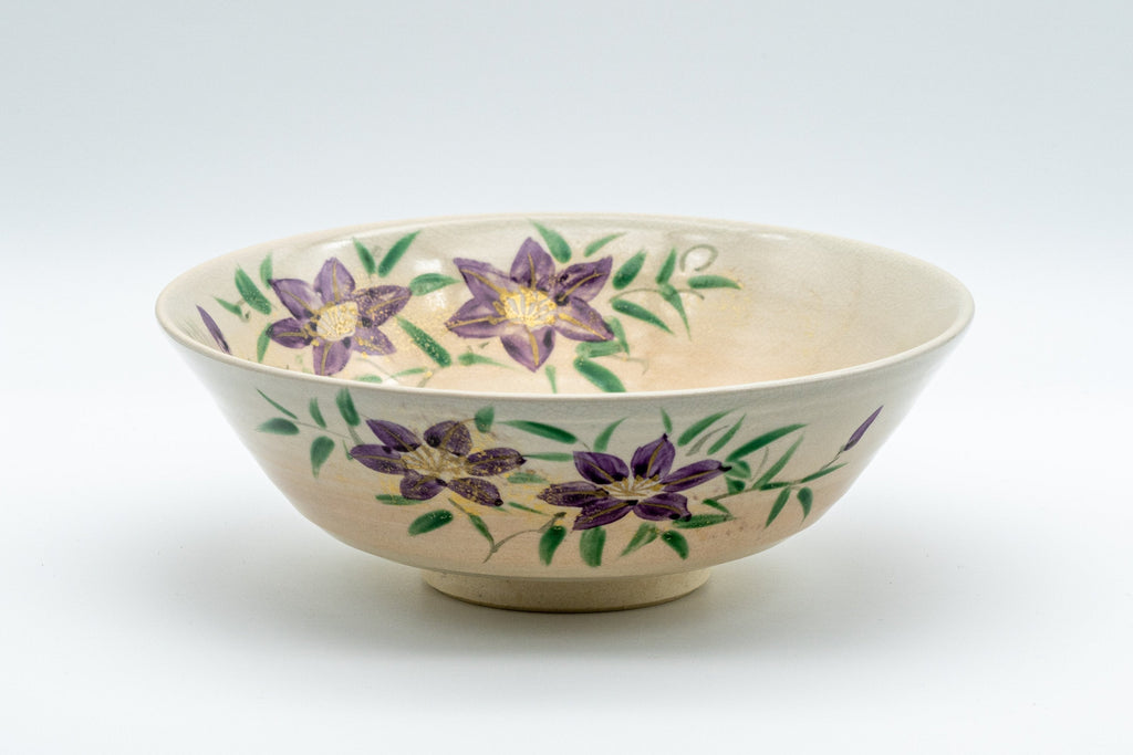 Japanese Matcha Bowl - Floral Hira-gata Summer Chawan - 300ml