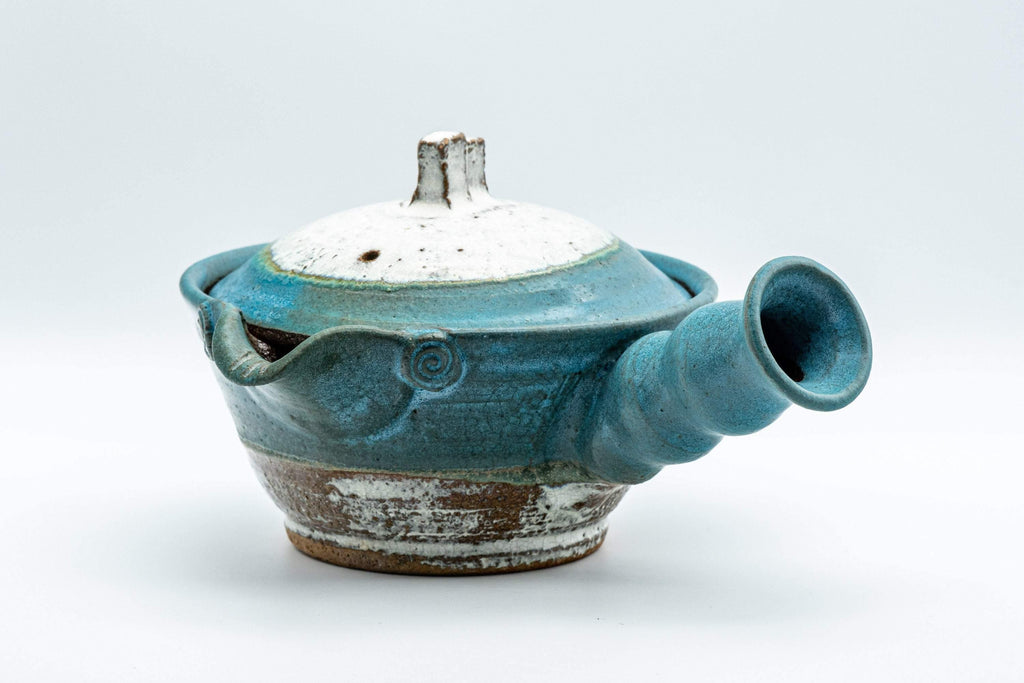 Japanese Kyusu - Large Blue White Unique Do-ake Teapot - 350ml