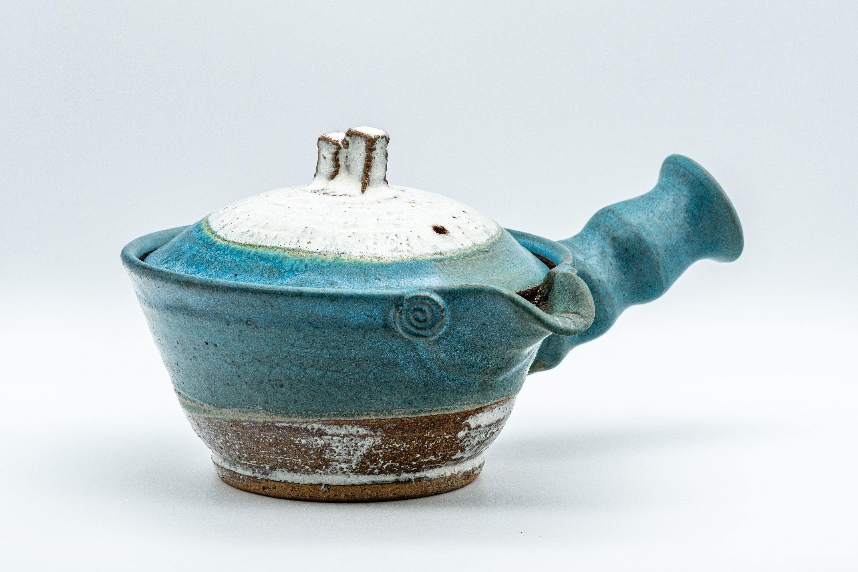 Japanese Kyusu - Large Blue White Unique Do-ake Teapot - 350ml