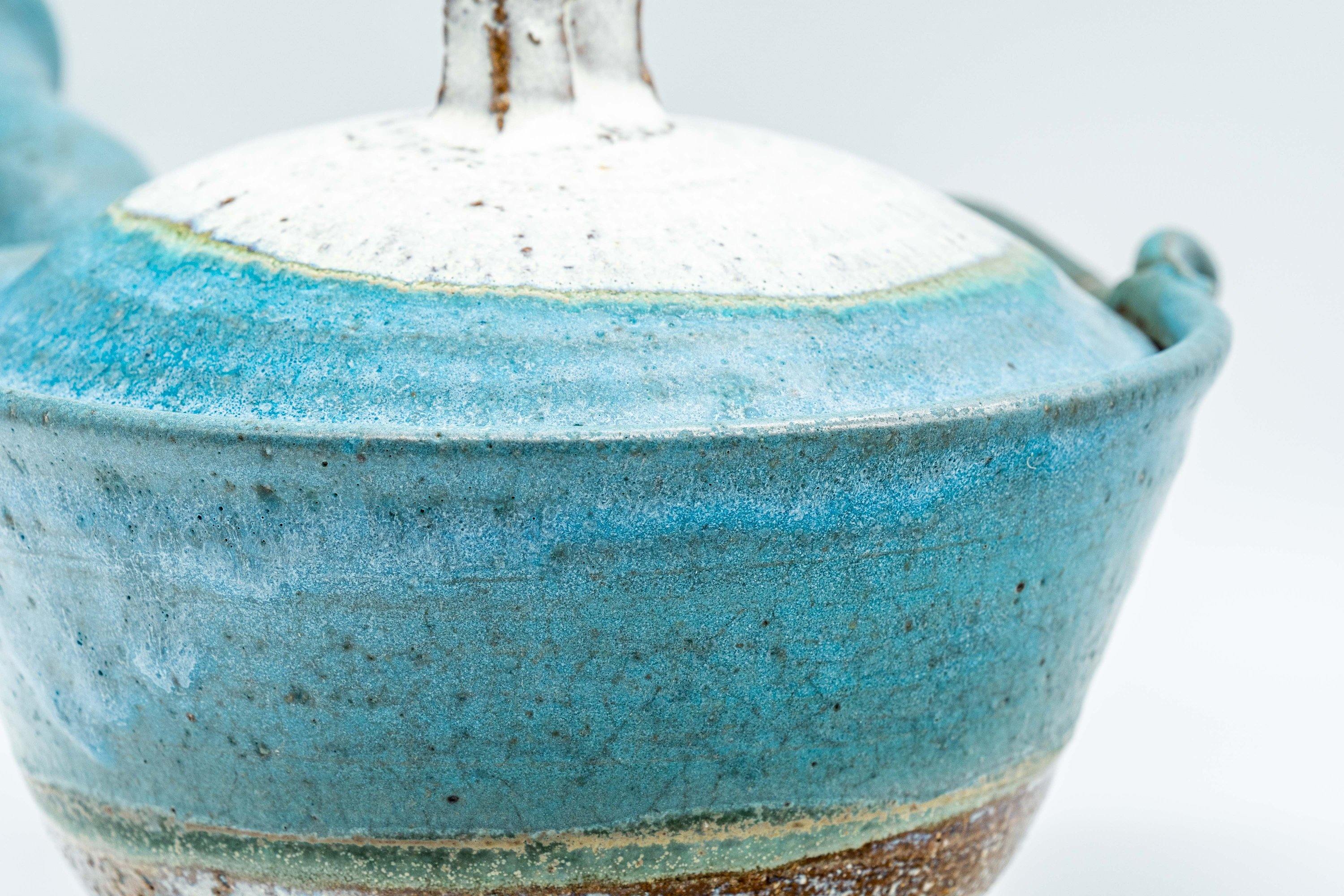 Japanese Kyusu - Large Blue White Unique Do-ake Teapot - 350ml