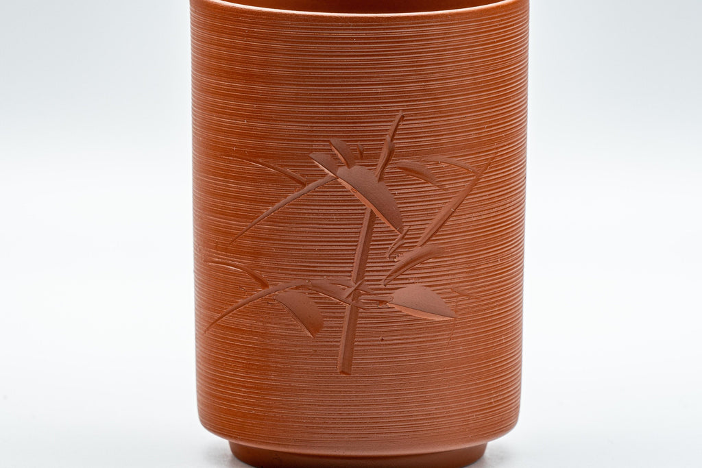 Japanese Teacups - Pair of Bamboo Tokoname-yaki Meoto Yunomi