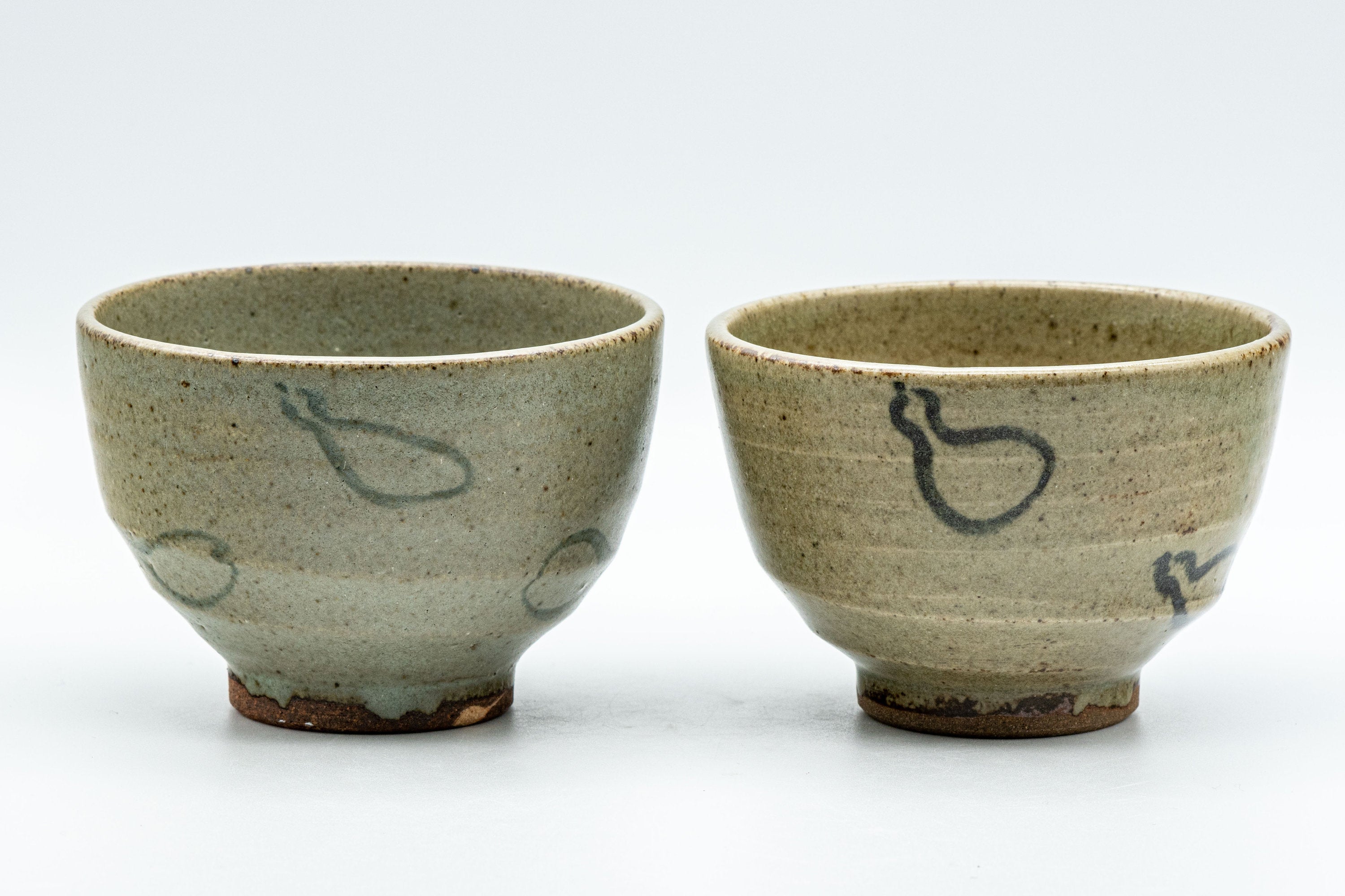 Japanese Teacups - Pair of Wan-nari Yunomi - 140ml