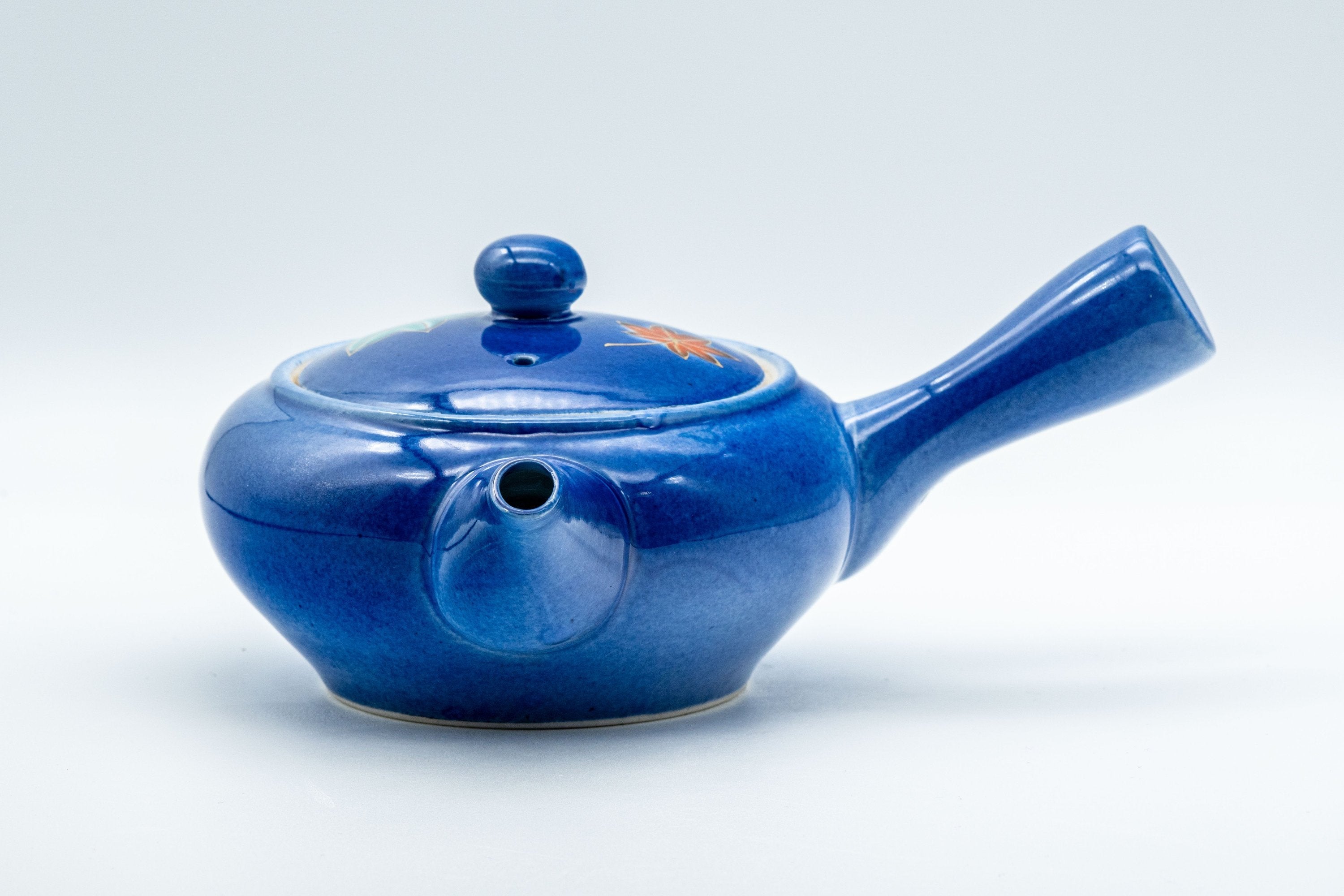 Japanese Kyusu - Momiji Hiramaru-gata Porcelain Debeso Teapot - 300ml