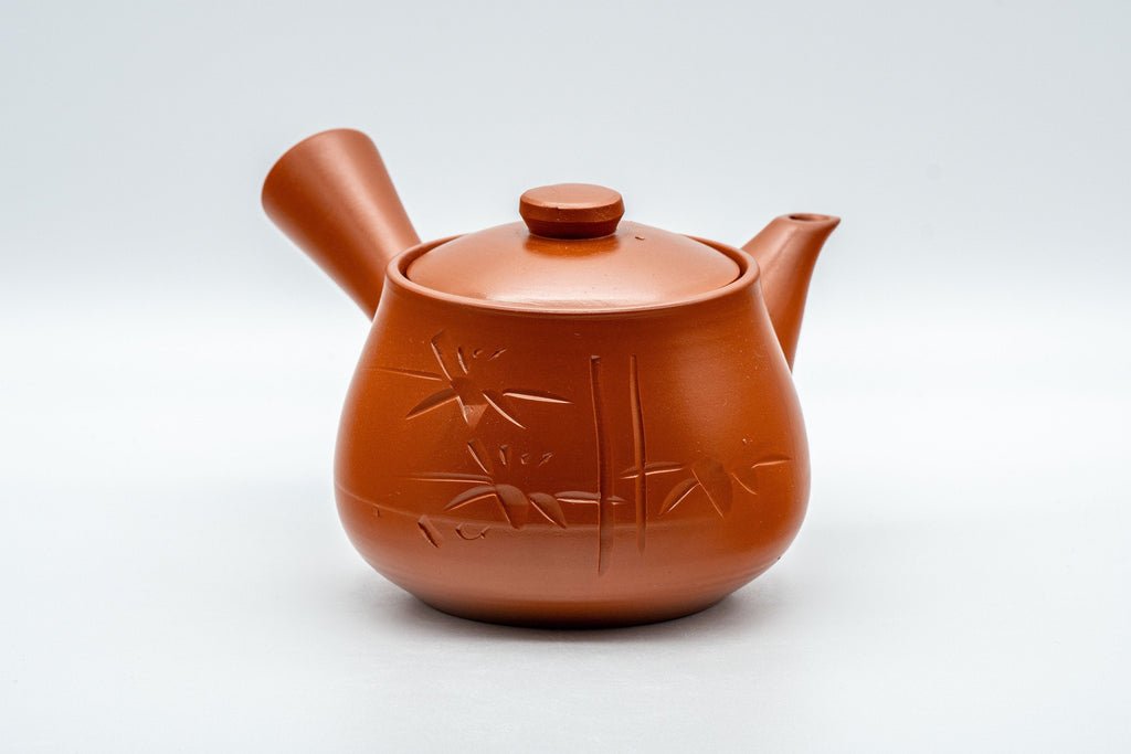 Japanese Tea Set - Bamboo Tokoname-yaki Debeso Kyusu with 5 Yunomi