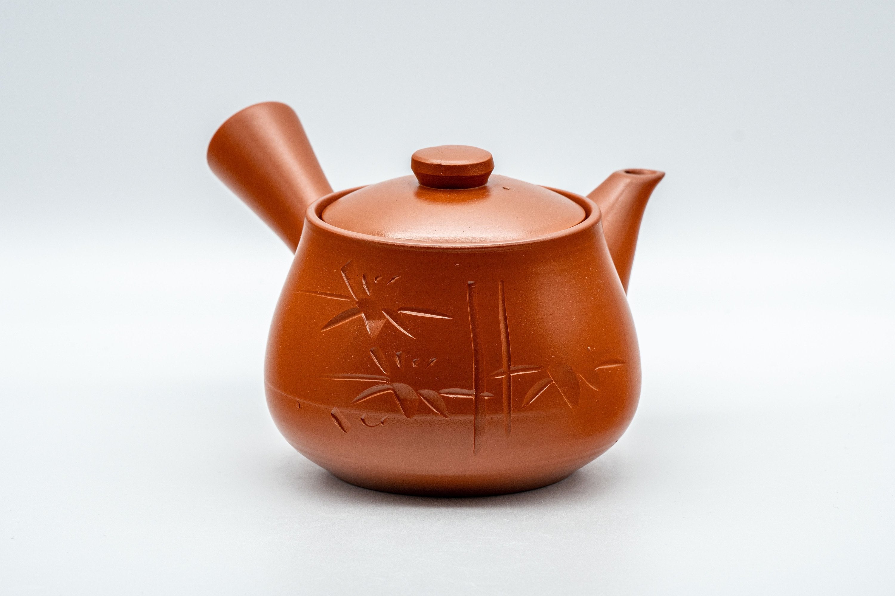 Japanese Tea Set - Bamboo Tokoname-yaki Debeso Kyusu with 5 Yunomi