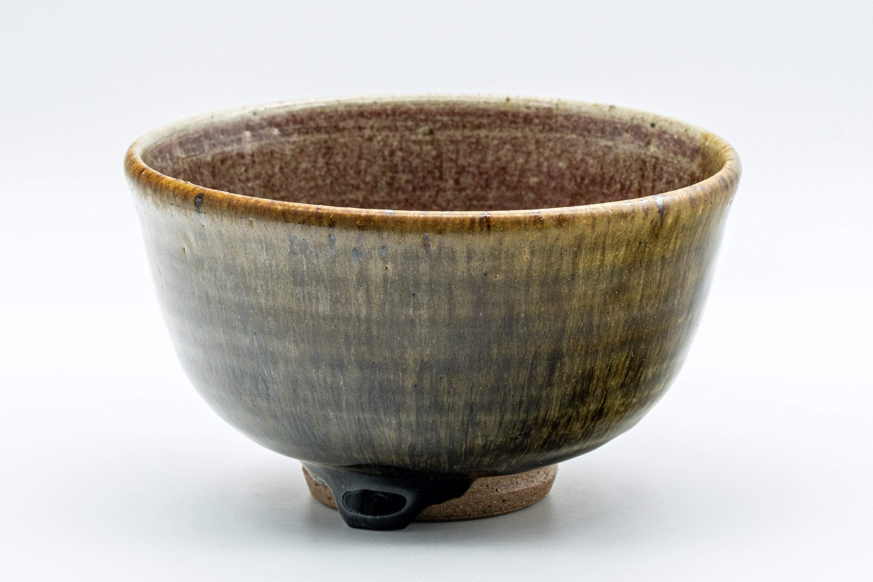 Japanese Matcha Bowl - Hare's Fur Drip Glazed Wan-nari Chawan - 400ml