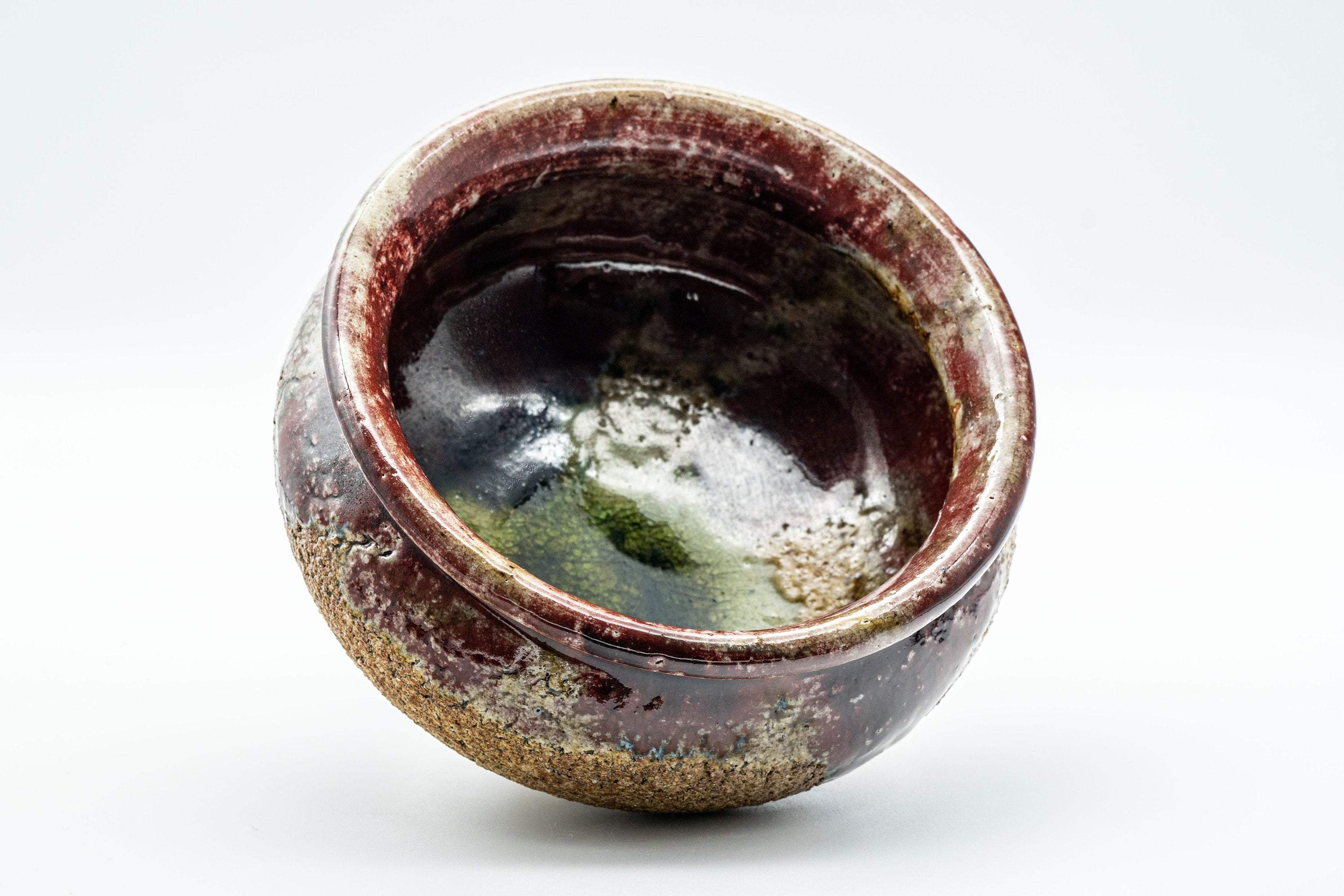 Japanese Kensui - Beige Purple Drip-Glazed Tea Ceremony Water Bowl - 400ml