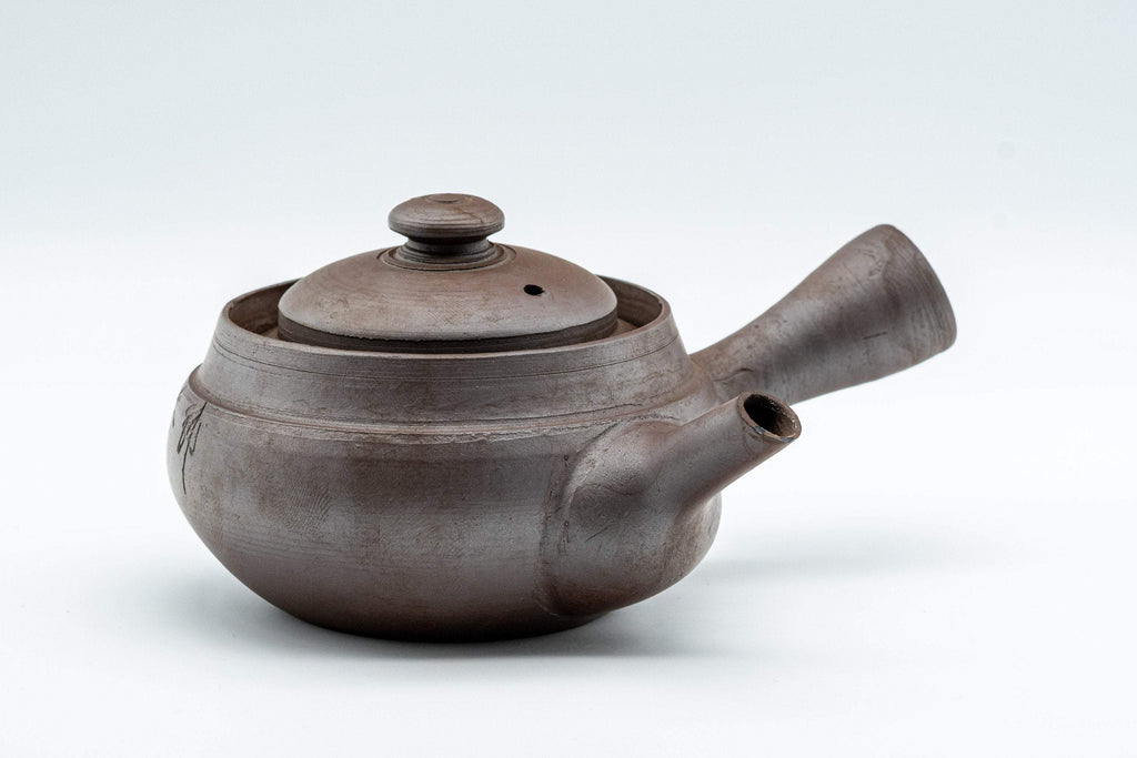 Japanese Kyusu - Kanji Engraved Banko-yaki Debeso Teapot - 140ml