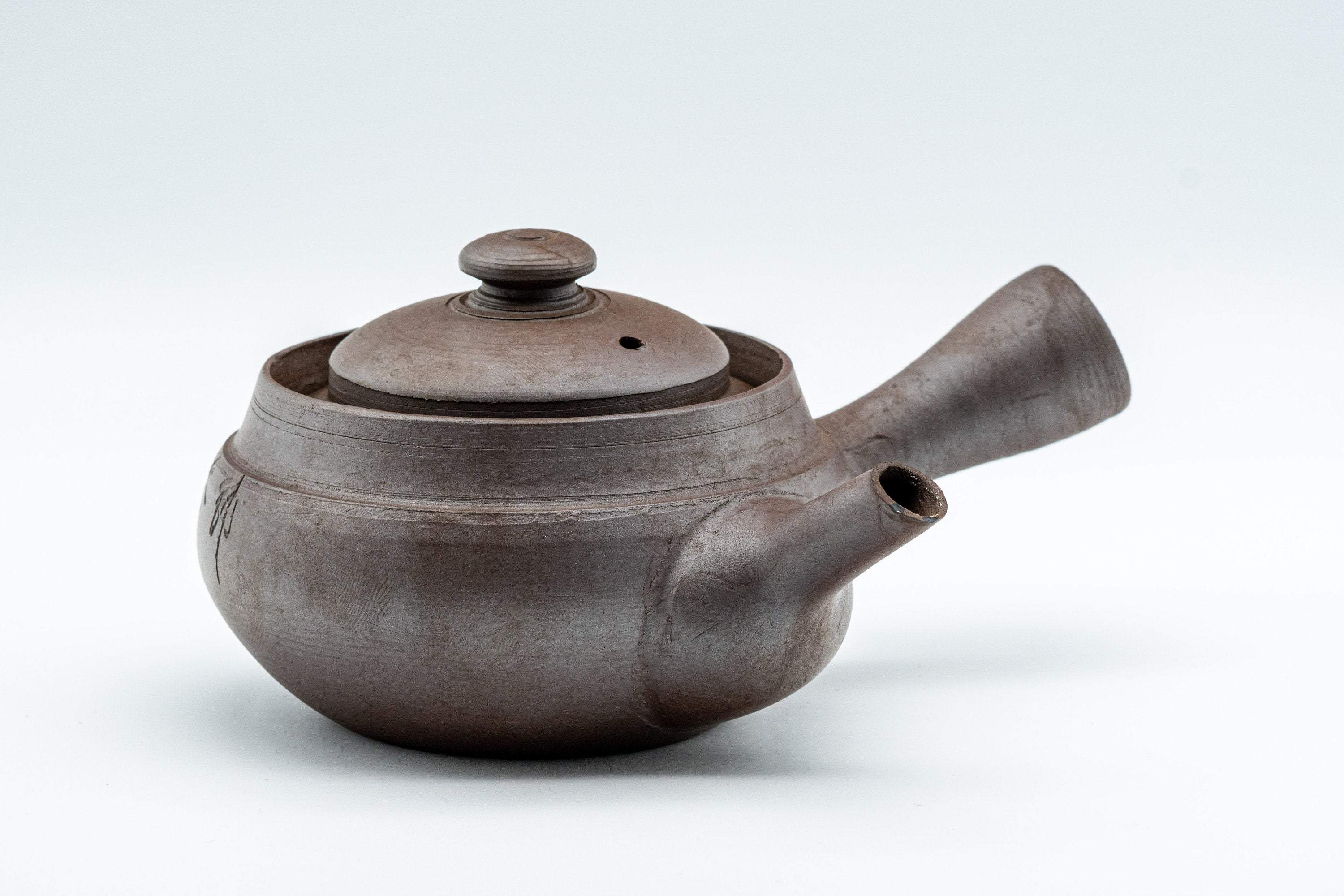 Japanese Kyusu - Kanji Engraved Banko-yaki Debeso Teapot - 140ml
