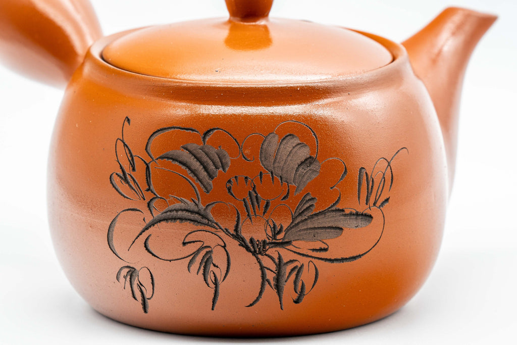 Japanese Kyusu - Floral Tokoname-yaki Teapot - 350ml