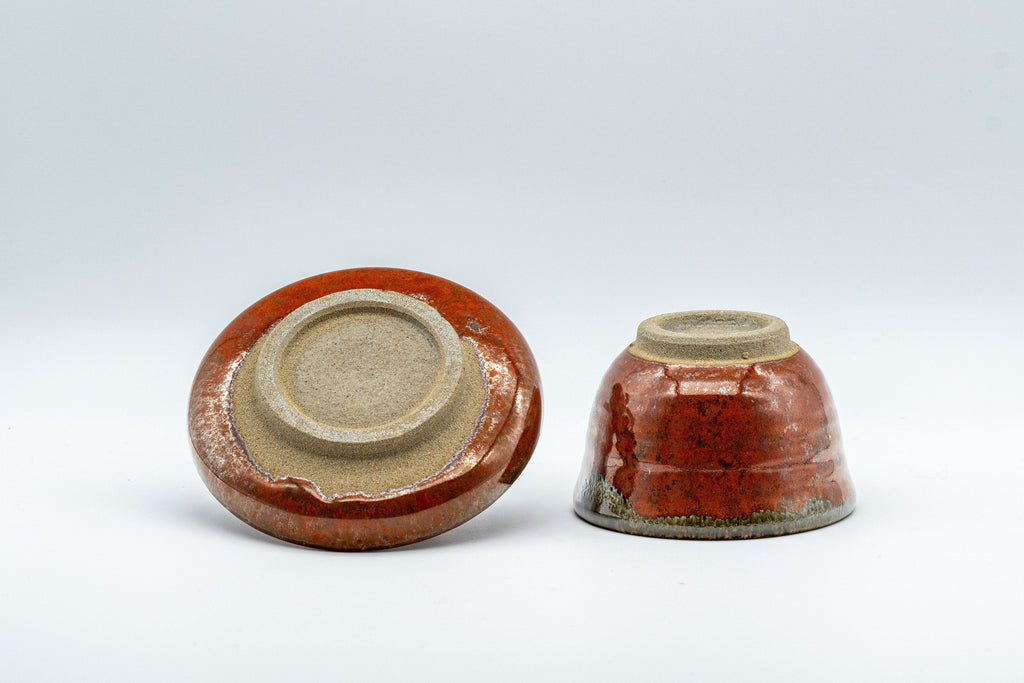 Japanese Tea Set - Drip-Glazed Debeso Kyusu with 5 Yunomi and Chataku