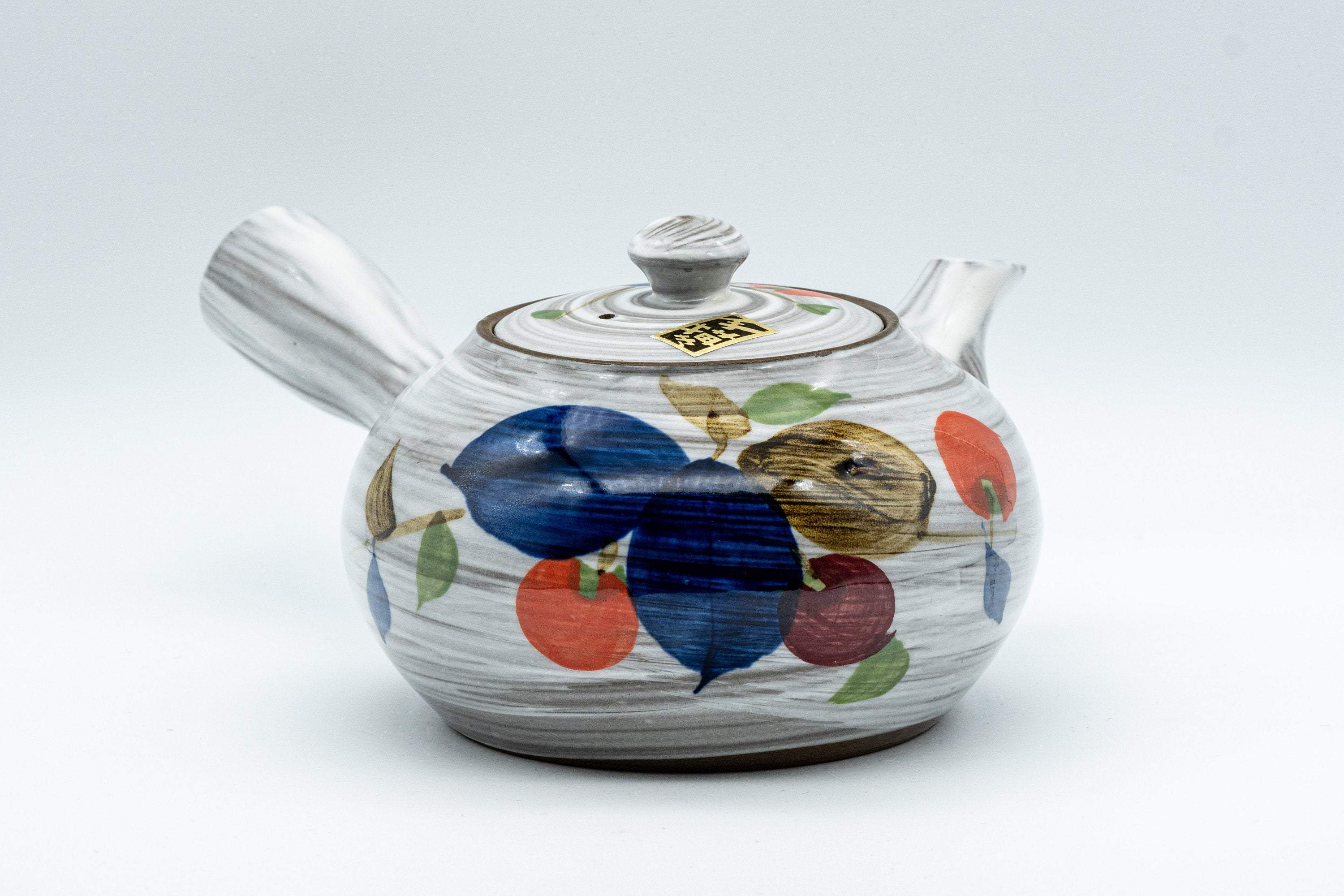 Japanese Kyusu - Floral Brush Glazed Debeso Teapot - 350ml
